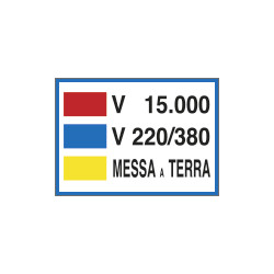 Cartello V. 15000- V. 220/380-MESSA A TERRA