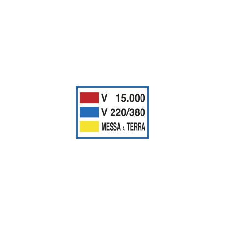 Cartello V. 15000- V. 220/380-MESSA A TERRA