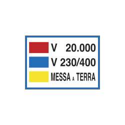 Cartello V. 20000- V. 230/400-MESSA A TERRA