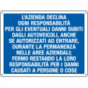 Cartello L'AZIENDA DECLINA OGNI RESPONSABILITA'