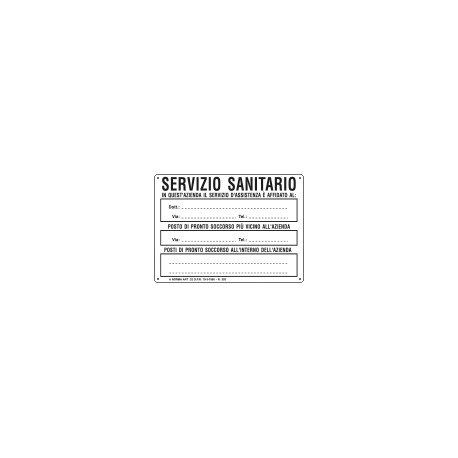 Cartello tabella SERVIZIO SANITARIO