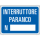 Cartello informazione INTERRUTTORE PARANCO N.