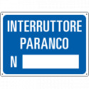 Cartello informazione INTERRUTTORE PARANCO N.