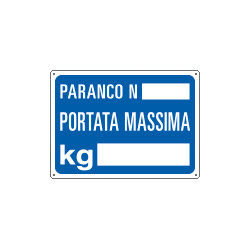 Cartello informazione PARANCO N. PORTATA MASSIMA