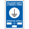 Cartello collegare subito la messa a terra
