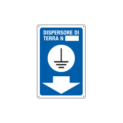 Cartello DISPERSORE DI TERRA N. + freccia