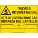Cartello Valvola intercettazione rete di distribuzione gas EN ISO 7010