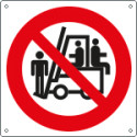 Cartello vietato trasportare e sollevare persone