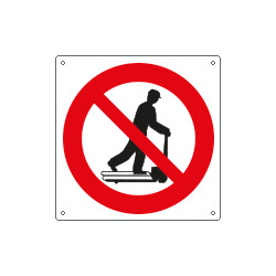 Cartello divieto salire sui transpallet
