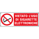 Cartello vietato l'uso di sigarette elettroniche