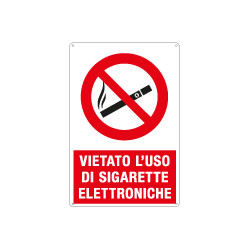 Cartello vietato l'uso di sigarette elettroniche