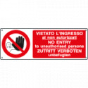 Etichetta adesiva divieto vietato ingresso (3 lingue)
