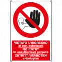 Cartello divieto vietato l'ingresso (3 lingue)