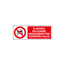 Cartello vietato sollevare manualmente carichi