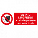 Etichetta vietato ingresso persone non autorizzate