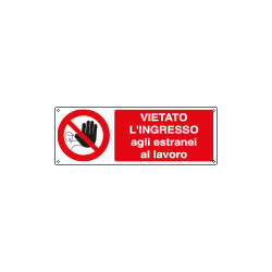Etichetta adesiva vietato ingresso estranei lavoro