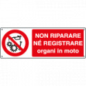 Etichetta non riparare regolare organi in moto