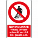 Cartello divieto non inquinare non versare