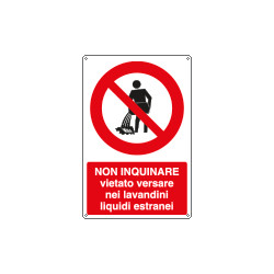 Cartello vietato inquinare versare liquidi