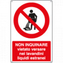 Cartello vietato inquinare versare liquidi