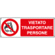 Etichetta adesiva vietato trasportare persone