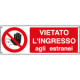 Etichetta adesiva vietato ingresso agli estranei
