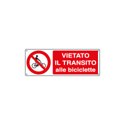 Etichetta adesiva vietato transito biciclette