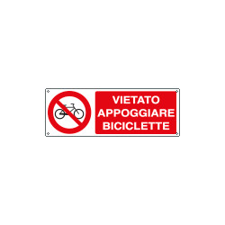 Cartello vietato appoggiare biciclette