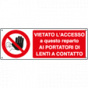 Cartello divieto accesso in reparto ai portatori
