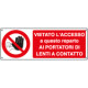 Etichetta divieto accesso in reparto ai portatori