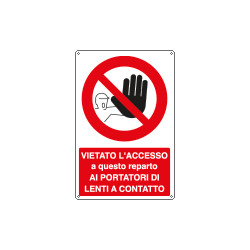 Cartello divieto accesso in reparto a portatori lenti