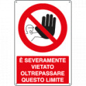 Cartello vietato oltrepassare questo limite