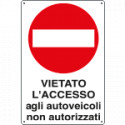 Cartello divieto vietato accesso autoveic. non aut