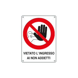 Etichetta adesiva divieto ingresso ai non addetti
