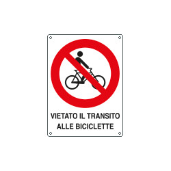 Cartello divieto vietato transito biciclette