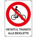 Cartello divieto vietato transito biciclette