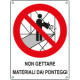 Cartello divieto non gettare materiali dai ponteggi