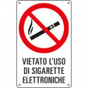 Cartello vietato l'uso di sigarette elettroniche