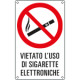 Etichetta vietato l'uso di sigarette elettroniche