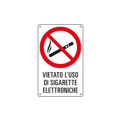 Cartello vietato l'uso di sigarette elettroniche