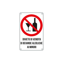 Cartello divieto di vendita di bevande alcoliche ai minori