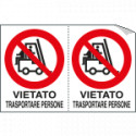 Foglio n. 2 etichette vietato trasportare persone