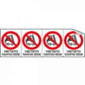 Foglio n. 4 etichette vietato trasportare persone