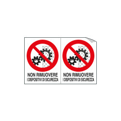Foglio n. 2 etichette non rimuovere dispositivi