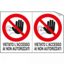 Foglio n. 2 etichette adesive vietato accesso
