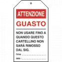 Cartello avvertimento ATTENZIONE GUASTO