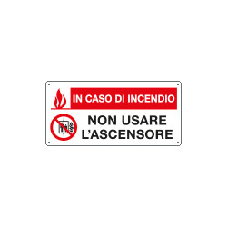 Cartello in caso di incendio non usare l'ascensore. . . UNI ISO 7010