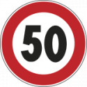 Disco rifrangente HI NF 50 limite velocità 50 KM