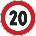 Disco rifrangente NF 50 LIMITE VELOCITA'KM 20