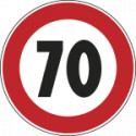 Disco rifrangente NF 50 LIMITE VELOCITA'KM 70
